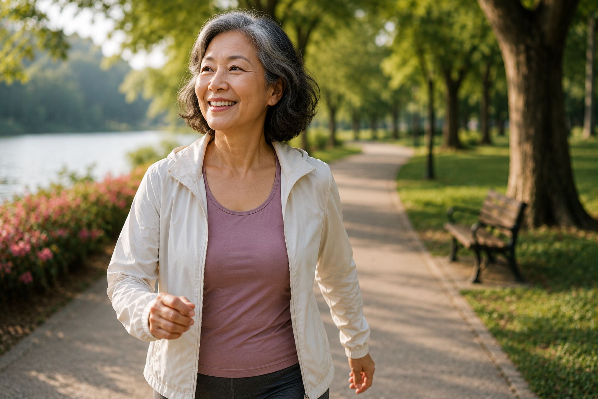 Walking in the park as part of a healthy lifestyle
