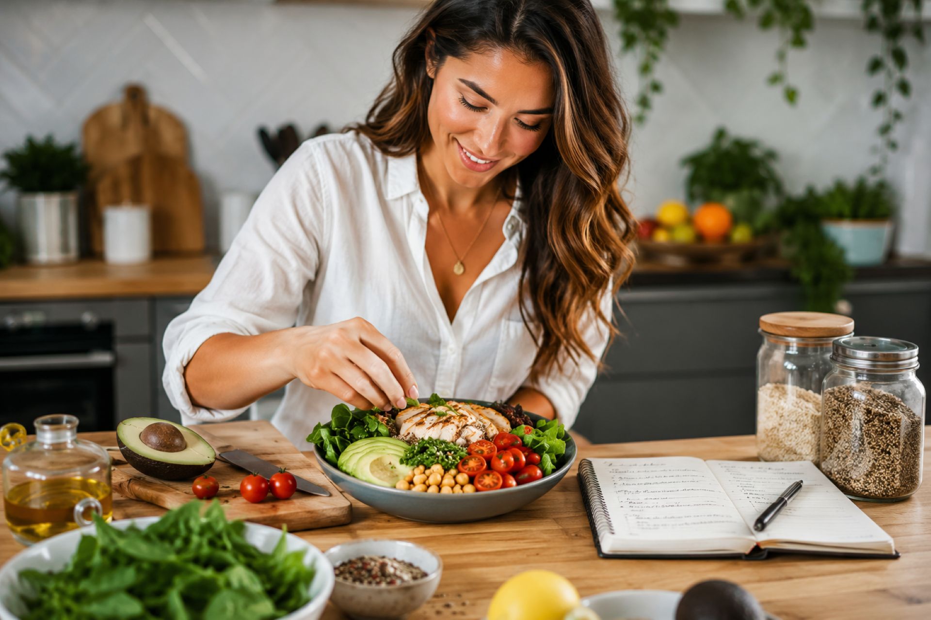 Healthy balanced meal with fresh ingredients and practical nutrition planning
